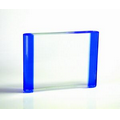 Blue Rectangle Optical Crystal Award